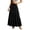 Black, variant on ZHOGXU Elegant Ladies Midi Skirts For Women Solid Color Knee Length High Elastic Waist A Line Design Party Club Wear