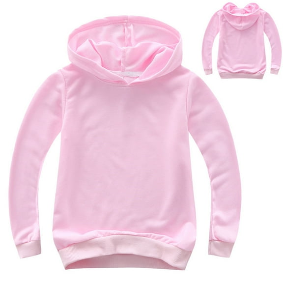 Toddlers Kids Baby Boys Girls Hooded Solid Thick Coat Sweatshirt Pullover