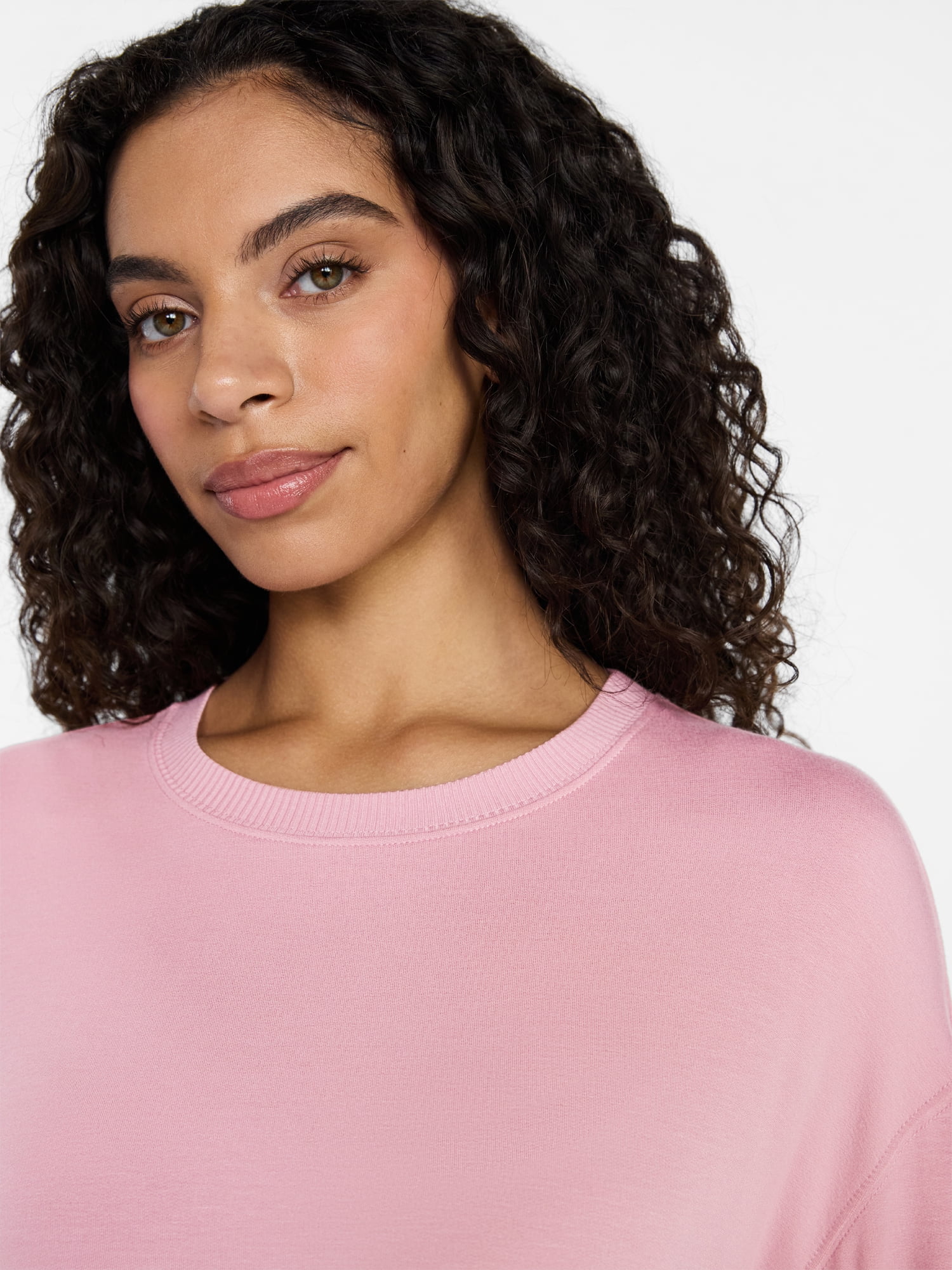 Time and Tru Women's French Terry Tunic Top with Long Sleeves, Sizes XS-XXXL