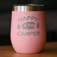 thumbnail image 2 of Bevvee Insulated Wine Tumbler 12 oz Happy Camper 2 Camping Enthusiast Gifts Tumblers, 2 of 4