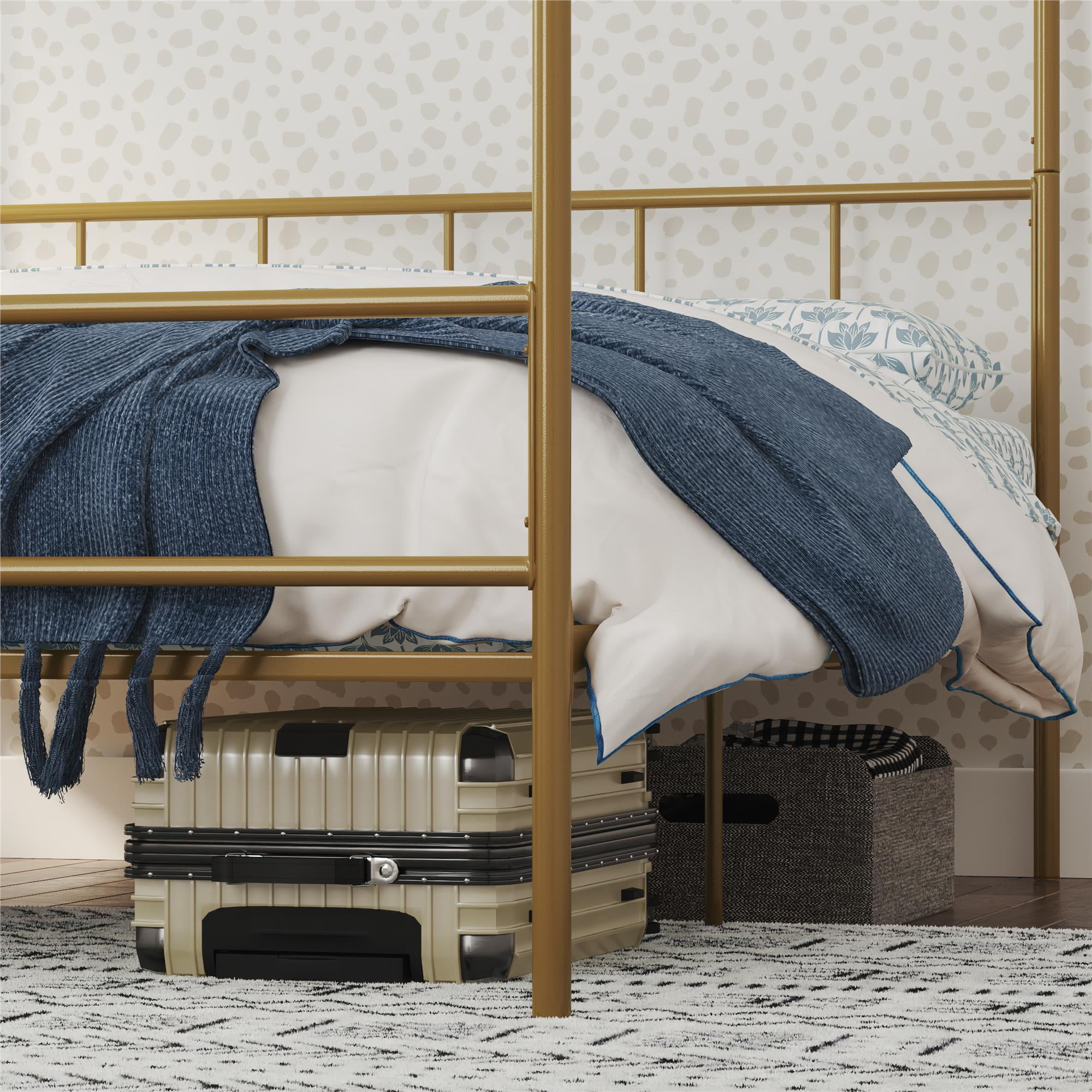 Novogratz Marion Metal Canopy Platform Bed Frame, Queen, Gold