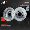 thumbnail image 5 of A-Premium Front and Rear Drilled and Slotted Disc Brake Rotors + Ceramic Pads Kit Compatible with Select Dodge, Chrysler, Mitsubishi, Eagle models- Avenger 1995-2000, Sebring, Stratus, Talon 12-PC Set, 5 of 6