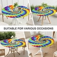 thumbnail image 7 of Colorful Rainbow Tie Dye Spiral Pattern Round Fitted Tablecloth with Elastic Edge,Dining Table Cover Waterproof,Outdoor Round Tablecloth for Camping,Dining,Indoor and Outdoor, 7 of 7