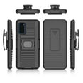 thumbnail image 3 of Compatible for Samsung Galaxy S20 Case with Tempered Glass Screen Protector Belt Clip Holster Defender Rugged Shock Proof Armor Heavy Protection Phone Cover w/ Magnetic Mount Plate [Black], 3 of 7