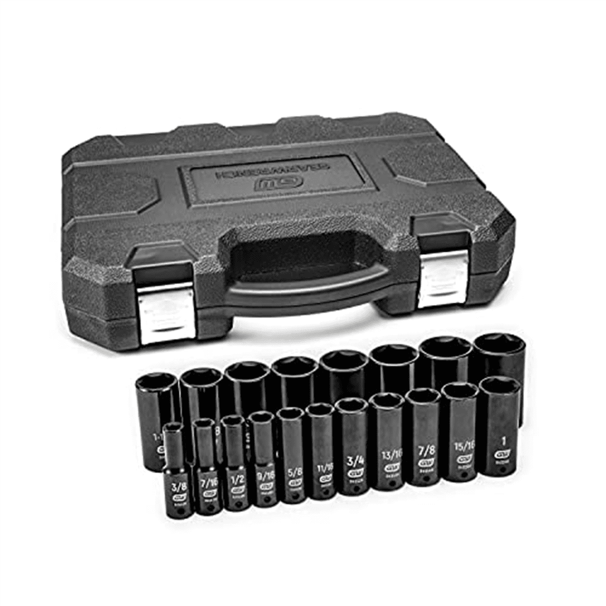 GearWrench 84934N 19 Pc.1/2" Dr 6 Point SAE Deep Impact Socket Set