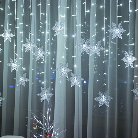 MeAddHome Outdoor Christmas Snowflake LED String lights Flashing Lights Curtain Lights Waterproof Outdoor Holiday Party Connectable Wave Fairy Light