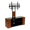 thumbnail image 3 of Versatile TV Stand with Mount & Multimedia Storage Cabinet for Up to 90" TV, Caster & Adjustable Feet Included, Dark Birch/Black, 3 of 8