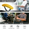 thumbnail image 4 of SCRAWLGOD Pineapple Print Yellow 3 PCS Stretchable Office Chair Cover with Arm Slipcovers Comfy Anti-Slip Gaming Chair Protector Crease Resistant Rotating Chair Covers, L, 4 of 7