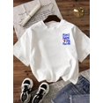 thumbnail image 2 of Women Casual Slogan Print Round Neck Short Sleeve T-Shirt, Summer, 2 of 7