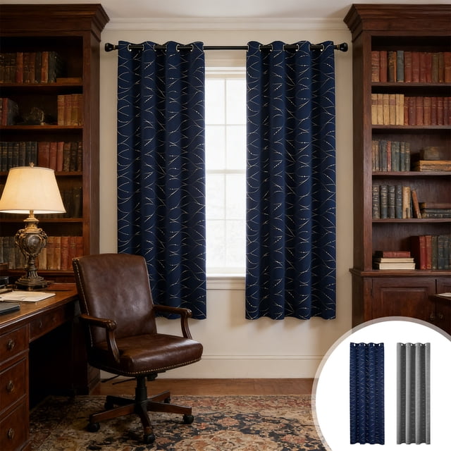 YYV Panneau de Rideau Occultant Isolé Thermiquement 52 x 84 Po Lavable à la Machine Empilable Draperie Plissée Élégante Insonorisée Intimité Habillage de Fenêtre pour Chambre Salon Bureau