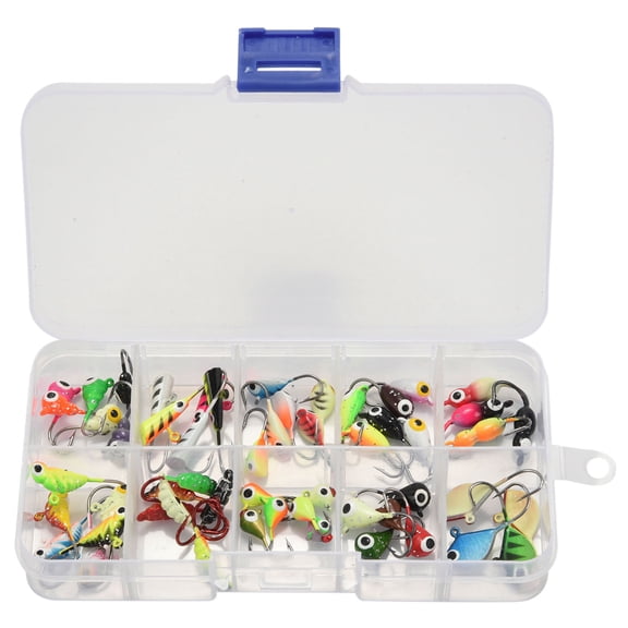 54Pcs And Boxes Fishing Lure Winter Ice Fishing Hooks Hard Bait Pesca Tackle Isca Artificial Bait Crankbait Swimbait