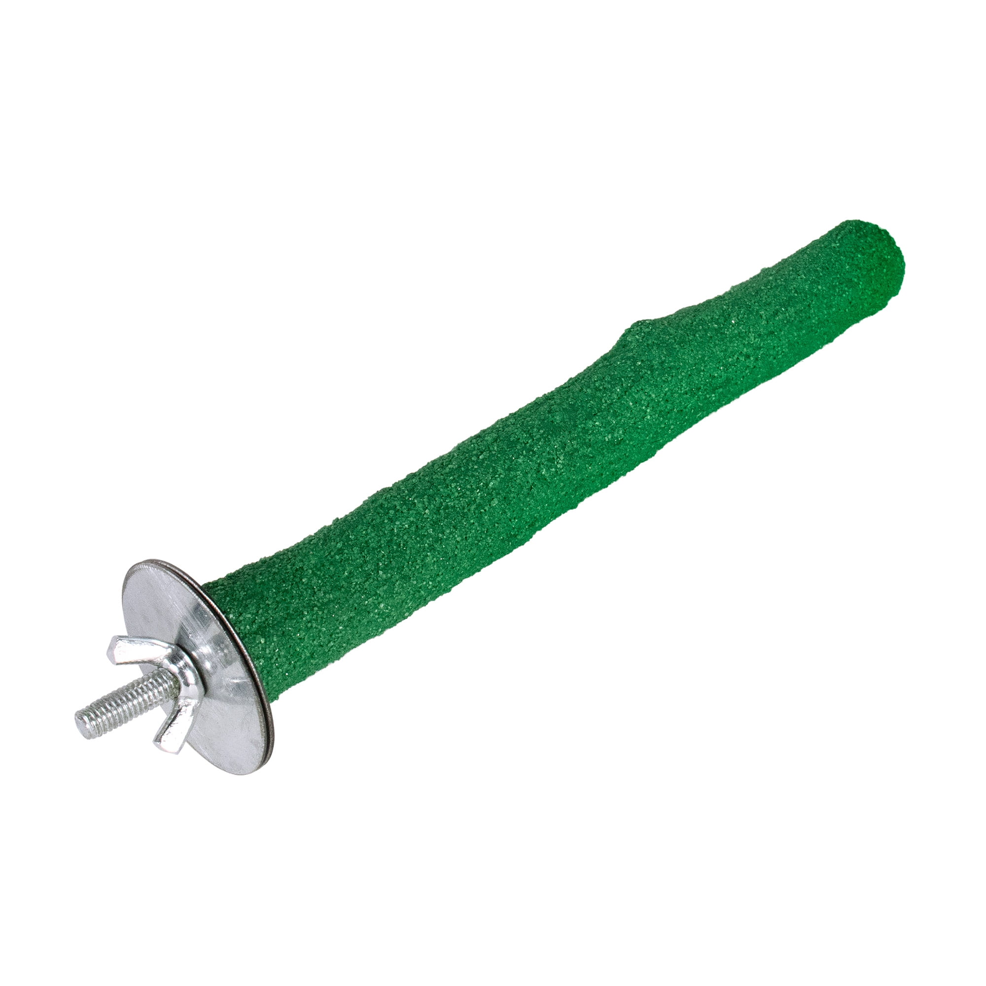 Pet Champion 8 Inch Sand Coated Wood Perch for Small Birds, Green