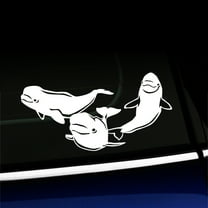 Beluga Whales - Vinyl Car Decal - Choose Color - [WHITE]