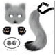 thumbnail image 1 of Conjunto de Halloween, máscara de simulación, guantes, cola, accesorios de cosplay, simulación de peluche, 1 of 2