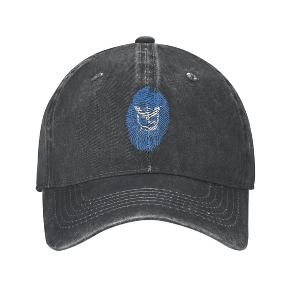 ZICANCN Blue Fingerprint Demon Adjustable Baseball Cap Women , Hats for Men Adult Washed Cotton Denim Baseball Caps Fashion Black