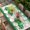 Green Grey, variant on Saint Patrick's Day Table Cloths for 8 Foot Rectangle Tables, Luck Leaves Car Brown Wooden Plaid Patio Waterproof Elastic Fitted Tablecloths, Washable Rectangular Table Cover for Camping