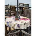 thumbnail image 2 of Outdoor Tablecloths with Umbrella Hole & Zipper, Purple Spring Floral Round Tablecloth 54 Inch, Vintage Flowers Farmhouse Watercolor Waterproof Table Cloth, Patio/Pool/Picnic Table Covers, 2 of 8