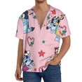 thumbnail image 7 of Lsque Bluey print Men's Cuban Collar Short Sleeve Shirt Summer Beachwear Casual Button Down Fashionable Vacation Leisure Shirt-4X-Large, 7 of 7