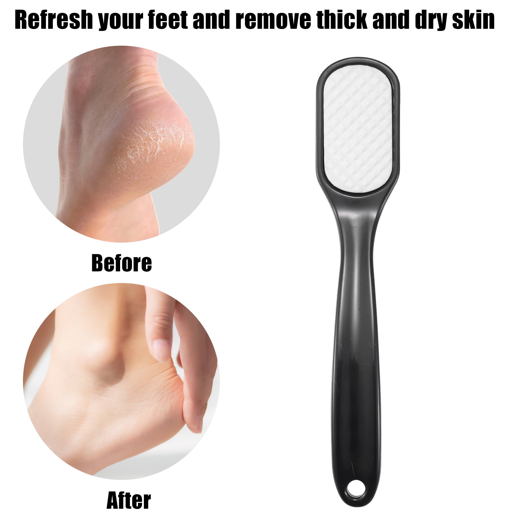 Unique Bargains 1 Pc Dual Sided Foot File Coarse and Fine Pedicure Removes Dead Skin Black