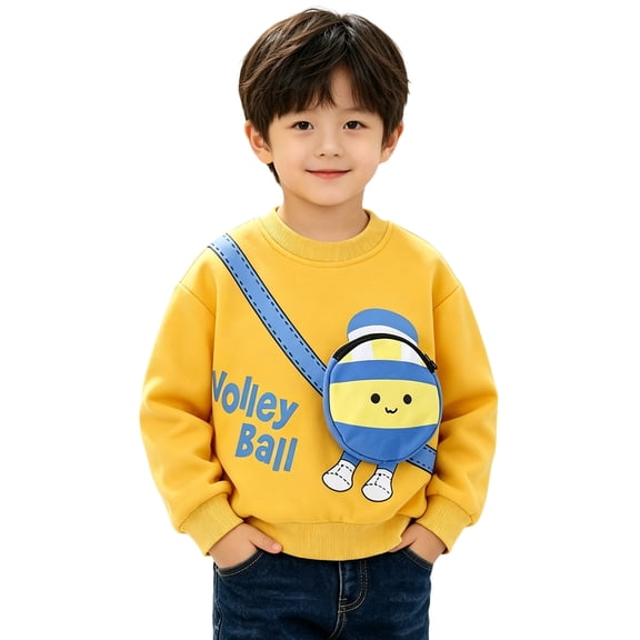 ‌Kids 3D Pocket Design Long Sleeve Sweatshirts - Casual and Comfortable Top for Boys and Girls‌, 90
