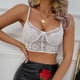 thumbnail image 5 of Gibobby Sujetador de encaje Sexy para chicas de verano, Top corto bohemio de Color sólido, Top transparente con corsé para mujer(Blanco,M), 5 of 5