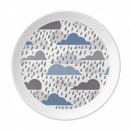 

Cloud Rain Weather Drip Pattern Plate Decorative Porcelain Salver Tableware Dinner Dish