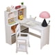 thumbnail image 2 of Escritorio de Esquina para Niños con Estantes Abiertos y Cajones de Tela, Mesa de Estudio de Madera para Niños en Forma de L, Mesa de Escritura para Estudiantes, 2 of 6