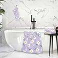 thumbnail image 6 of Little White Flower on Purple Cotton Towel Set 2 Piece, 1 Bath Towels 1 Washcloth, Soft Fast Dry Absorbent Face Hand Towel for Bathroom Hotel Gym Spa and Beach, 6 of 7