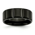thumbnail image 1 of Titanium Grooved Black IP-plated 8mm Brushed and Polished Band Ring 7 Size, 1 of 6