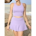 thumbnail image 4 of Womens 2 Piece Tennis Skirts Sets Athletic Dress with Bulit-in Shorts and Pockets, 4 of 5
