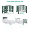Dream On Me Edgewood 4in1 Convertible Mini Crib, Olive