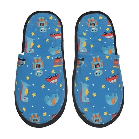 

Sigee Cartoon Animals 1 for Cozy Furry Slippers Super Soft Indoor and Outdoor Use Non-Slip Sole Slip On House Slippers-Medium