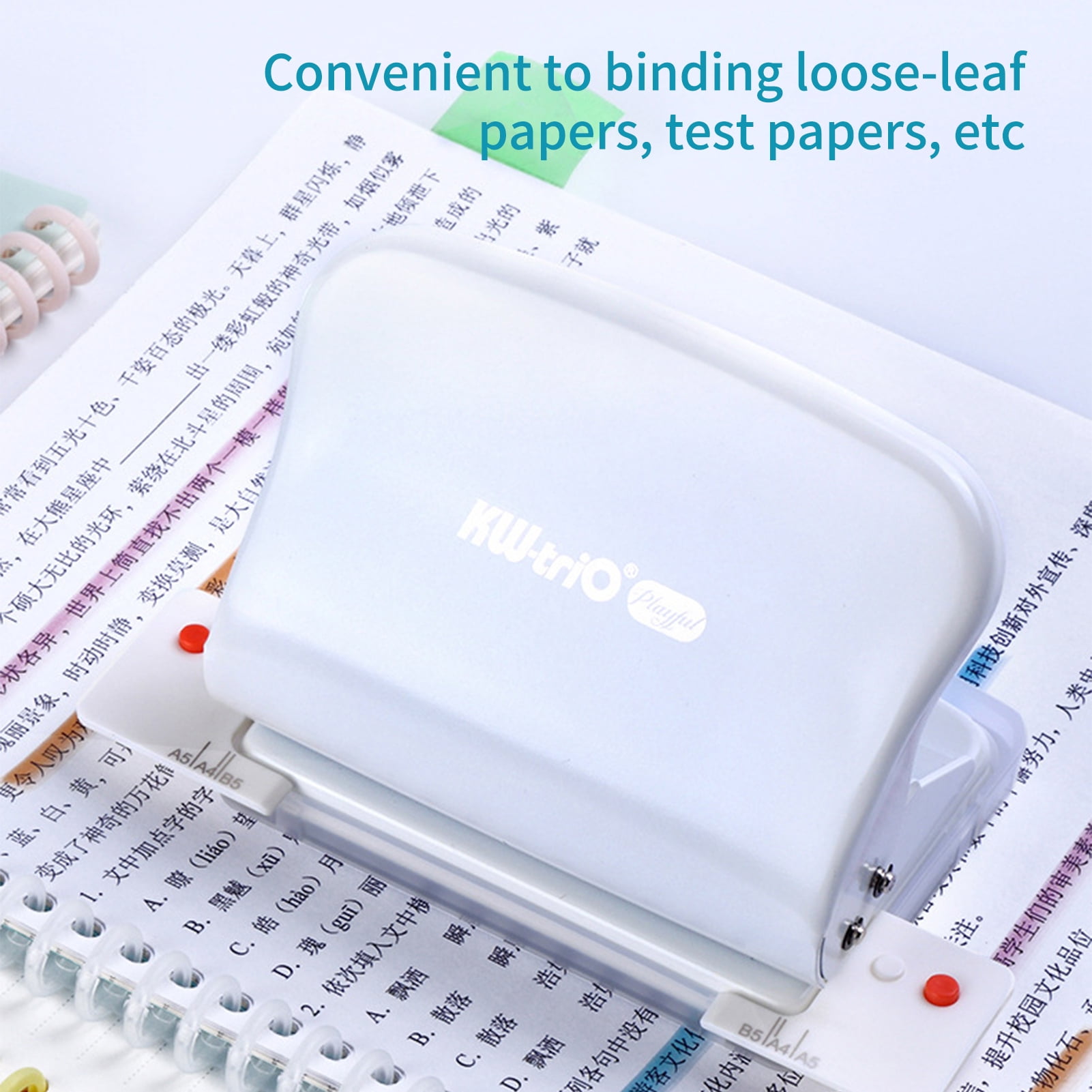 Perforator,5.5mm Aperture A4 B5 Notebook Scrapbook Aperture A4 A5 A4 A5 B5 Punch Handheld Metal 20/26/30 10 Sheet Support 20/26/30 10 Metal Puncher Support Handheld Metal Puncher Paper Punch