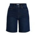 thumbnail image 6 of Time and Tru Women's High Rise Denim Bermuda Shorts, 9" Inseam, Sizes 0-20, 6 of 6