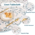 thumbnail image 2 of Rectangle Table Cloth 60x102 Inch - Spring Summer Floral Tablecloth, Waterproof Linen Fabric Oblong Table Cloth for Kitchen Dining Tablecloth for 4 Feet Table Blue, Small Blue Flower Design, 2 of 5