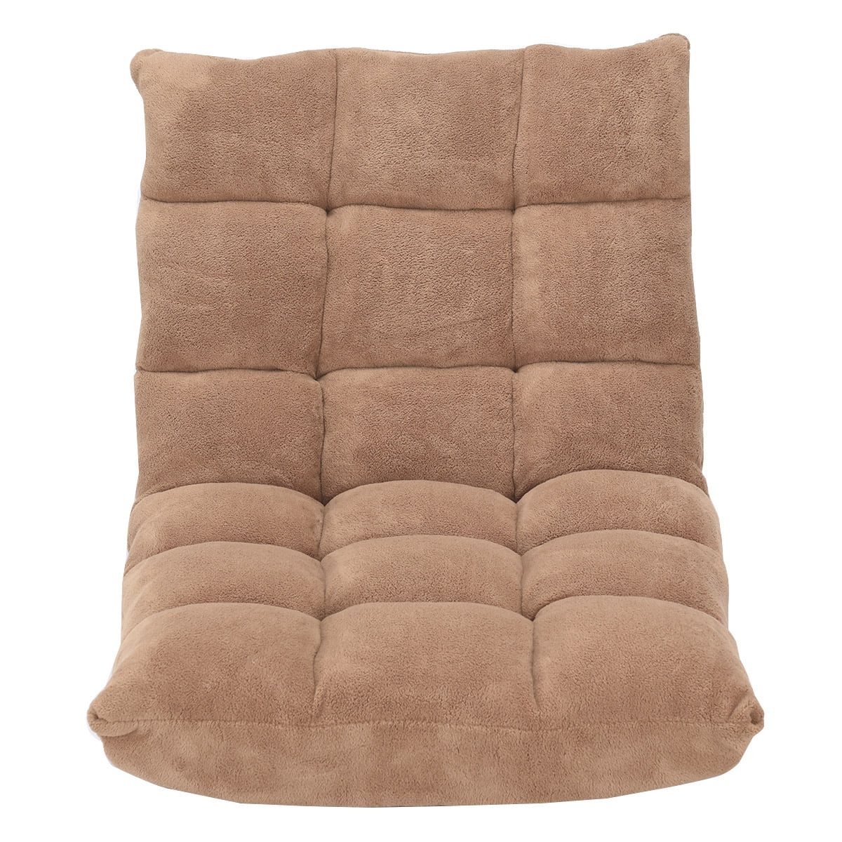 Topbuy Adjustable 14-Position Floor Chair ,Padded Gaming Chair Lazy Recliner Beige