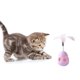 thumbnail image 5 of Juguete dispensador de golosinas para gatos con pluma, interactivo, evita que se vuelque, alimentador lento para gatos, bola de rompecabezas, rosa y morado, 5 of 10