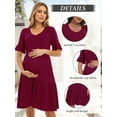 thumbnail image 3 of Women's Summer Maternity Dress Ruffle Short Sleeve Maternity Clothes, 3 of 6
