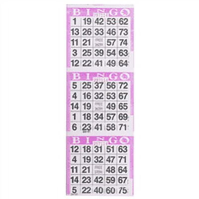 American Games Bingo Paper Game Cards - 3 cards - Purple - 1000 cards per pack, Made in USA
