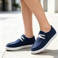 thumbnail image 4 of Slip On Shoes for Women Men, Casual Canvas Lightweight Breathable Flat Loafers, Comfy Daily Walking Fashion Round Toe Driving Flats, 4 of 4