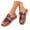 A Red, variant on Women's Sandals Rainbow Colorful Flat Boho Mexican Vacation Slides Shoes Indoor Outdoor Shoes