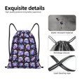 thumbnail image 5 of Drawstring Backpack - flower Skull rose Splash Proof Small Drawstring Gym Bag for Women Men, Cinch Sports String Bag Backpack for Travel Swimming Beach, 5 of 8