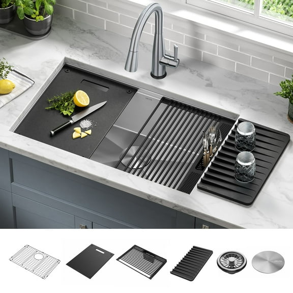 Kraus 95B931-30S-SS Stainless Steel 33" Rectangular Undermount Sink