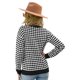 thumbnail image 3 of VISgogo suéter femenino, cuello redondo de color en contraste, manga larga, prendas de punto de retazos, traje de otoño, S/M/L/XL VISgogo moda, 3 of 4