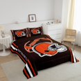 thumbnail image 3 of Erosebridal American Football Comforter Set Toddler Rugby Games Bedding Set Sport Arena Deep Brown Orange Comforter Sports Theme Quilt Set, 3 of 7