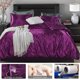 thumbnail image 5 of 3 unids/set estilo moderno juego de cama de seda artificial funda de almohada sábana ajustable (King), 5 of 8