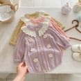 thumbnail image 6 of Krdevn Baby Girls Knit Bodysuit Long Sleeve Winter Outfit Lace Collar Romper Casual Wear Soft Comfortable Clothes,6-9 Months, 6 of 9