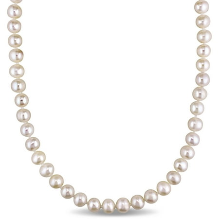 Miabella 7.5-8mm White Cultured Freshwater Pearl Endless Strand Necklace, 36