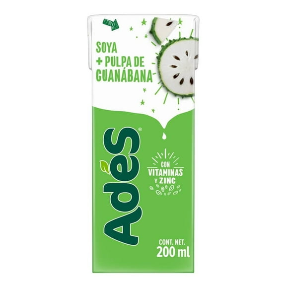 Alimento líquido de soya Ades sabor guanábana 200 ml