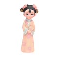 thumbnail image 3 of Estatua de resina de niña, figura en miniatura, muñeca de juguete, vestido popular, figura decorativa de escritorio Abanico 12x8x22cm, 3 of 9